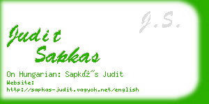 judit sapkas business card